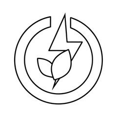 Carbon Free Symbol Zero with Leaf and Bolt Eco Friendly Energy Design