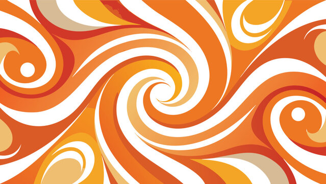 Orange and white swirling abstract pattern vector
