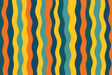 Vibrant wavy vertical stripes in warm autumnal colors