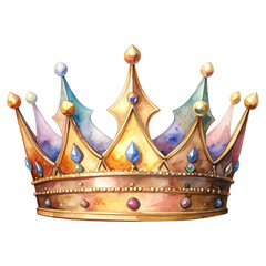 Crown illustration watercolor style.