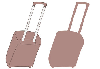 キャリー　旅行　趣味　イラスト　濃いピンク　2セット　線画　シークレット　色違い