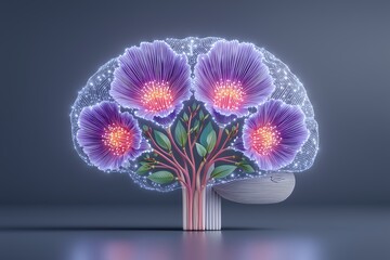Abstract brain design blending nature and art.