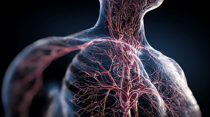 intricate network of veins and arteries inside human body