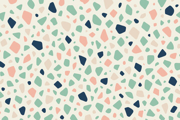 Pastel speckled terrazzo pattern with geometric shapes