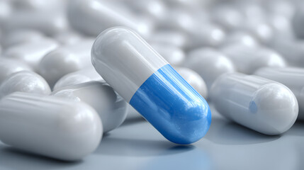 close up of pills on white