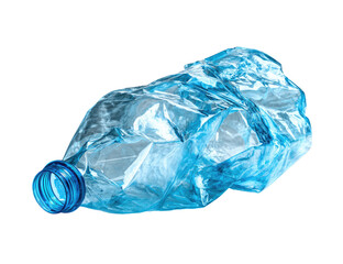 Obraz premium Crumpled, light-blue plastic water bottle