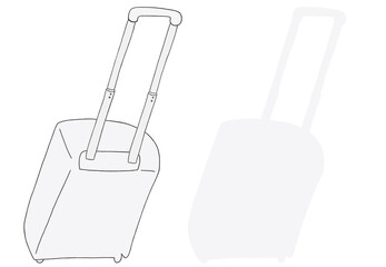 キャリー　旅行　趣味　イラスト　白　2セット　線画　シークレット　色違い