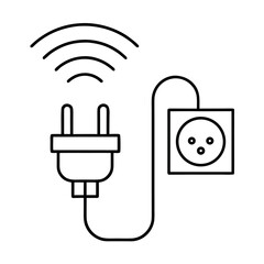 Smart Plug with WiFi Signal Icon for Home Automation and Connectivity Design