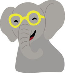 Cartoon Elephant Wearing Yellow Glasses