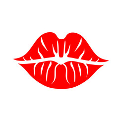 Obraz premium red lips isolated on white