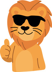 Lion with Sunglasses Giving Thumbs Up
