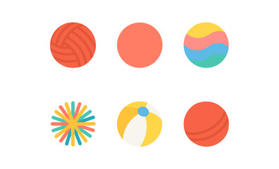 Fototapeta premium Colorful flat styled spheres and balls for playful designs