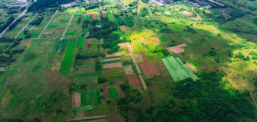 aerial drone photography country side land landscape summer field agricultural