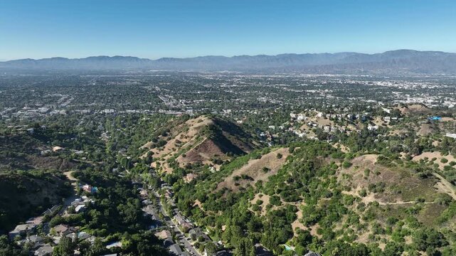 San Fernando Valley Aerial Shot of Sherman Village from Beverly Hills Orbit L