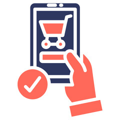 Online Order glyph color icon