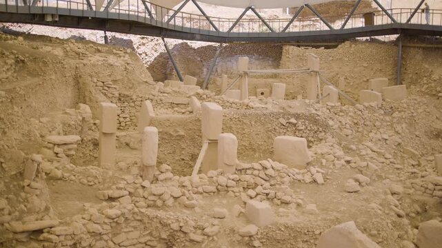 Aerial View of the Ancient Ruins of Gobekli Tepe in Turkey