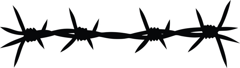 barbed wire   black silhouette vector,barbed wire  icon illustration