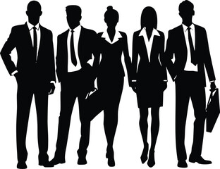 business people  black silhouette vector illustration,business people vector art