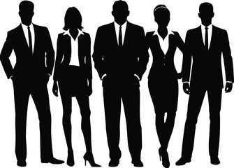 business people  black silhouette vector illustration,business people vector art