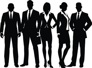 business people  black silhouette vector illustration,business people vector art