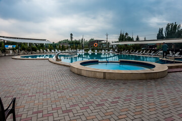evening beach scenes at issyk-kul lake in kyrgyzstan central asia