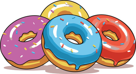 Stack of Colorful Glazed Donuts