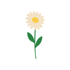 Simple Daisy Flower Flat Color Icon: Cheerful Floral & Meadow Symbol