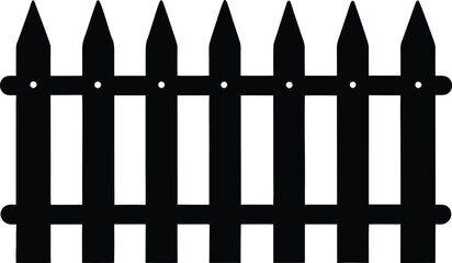 Fence  black silhouette vector illustration,Fence icon,garden Fence