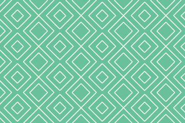 Geometric diamond pattern with hand drawn texture in mint green