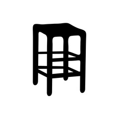 silhouette a table vector icon