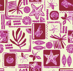 tropical leave seamless watercolor pattern background. Leave vector illustration. Watercolor print in rustic vintage style, textile or wallpapers.