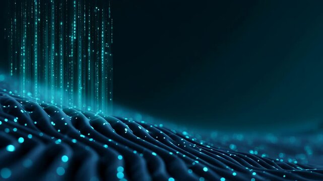 A conceptual illustration of digital ecosystem and management, featuring minimal elements and futuristic design.