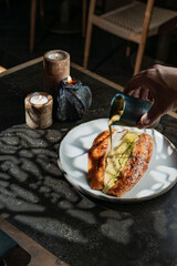 food served in luxurious antient background