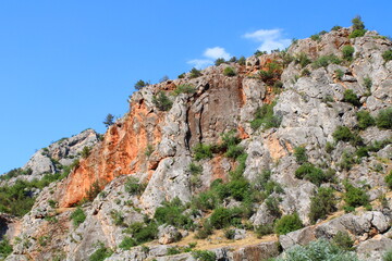 Scenic View of Rocky Mountains. Incesu canyon in the Ortakoy district of Corum