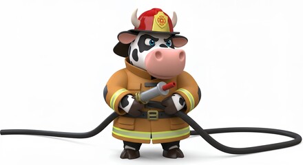 Cartoon cow firefighter