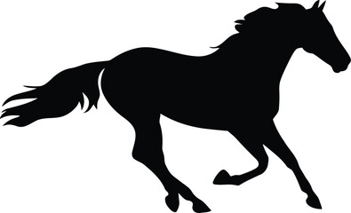 Running Horse Silhouette Vector Illustration