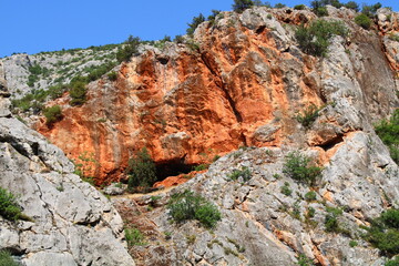 Scenic View of Rocky Mountains. Incesu canyon in the Ortakoy district of Corum