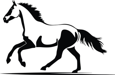 Running Horse Silhouette Vector Illustration