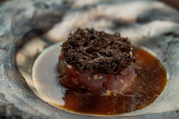 food served in luxurious antient background