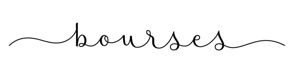 BOURSES (SCHOLARSHIPS in French) black vector brush calligraphy banner