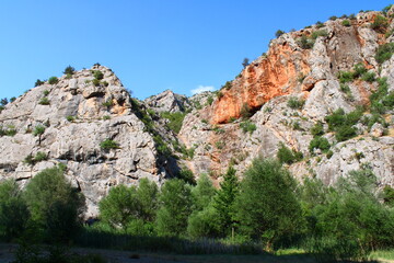 Scenic View of Rocky Mountains. Incesu canyon in the Ortakoy district of Corum