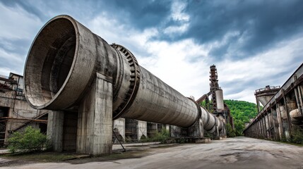 Abandoned industrial concrete pipe