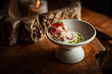 Food being served in luxurious ancient background