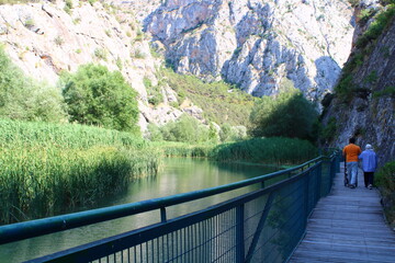 Scenic river walk through a mountain, peaceful nature. Incesu canyon ,Corum