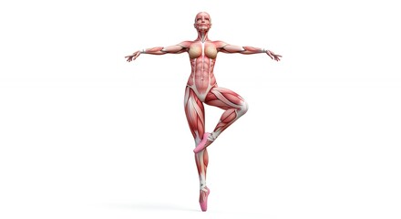 Human female musculature model