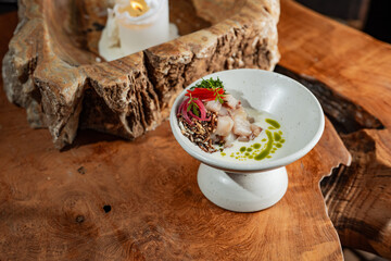 Food being served in luxurious ancient background