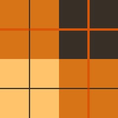 Tartan pattern, autumn pumpkin colors. A geometric pattern in various shades of orange and brown creates a plaid-like design. The intersecting lines form squares with distinct color contrasts.