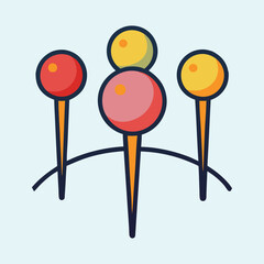 vector illustration of pins