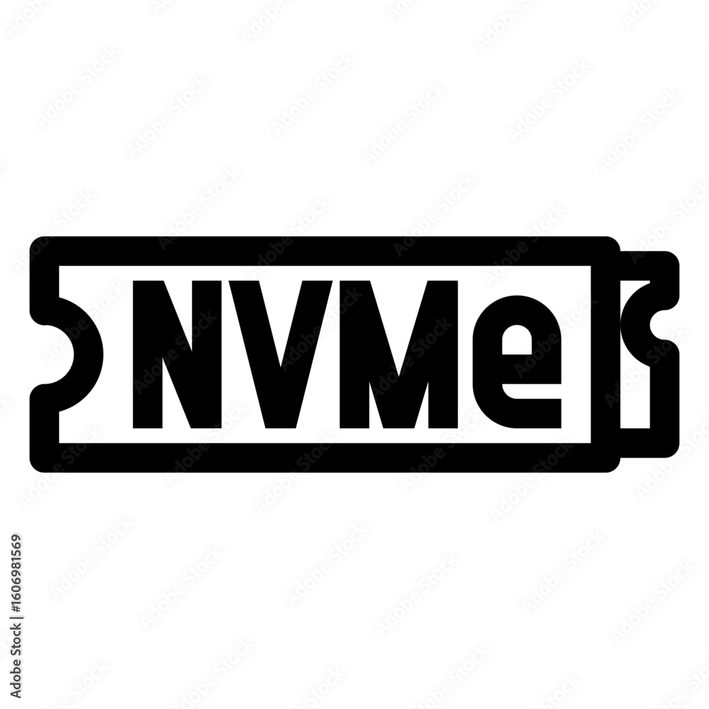 Fototapete Desktop computer solid-state drive. NVMe SSD icon. PC hardware component. Outline style. 48x48 px