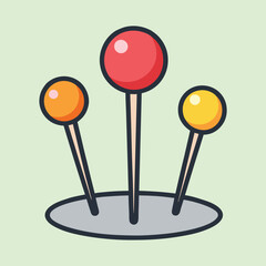 vector illustration of pins